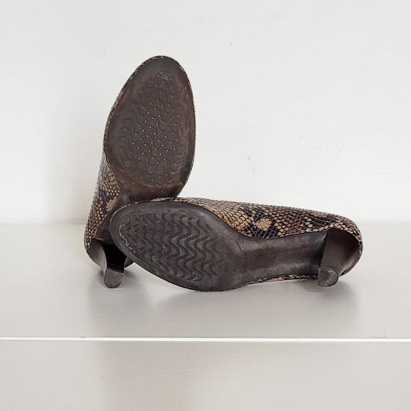 Geox Brown Snakeskin Pattern Heels - Picture 5 of 10